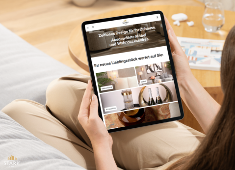 Kundin besucht Online Shop von STARK Home